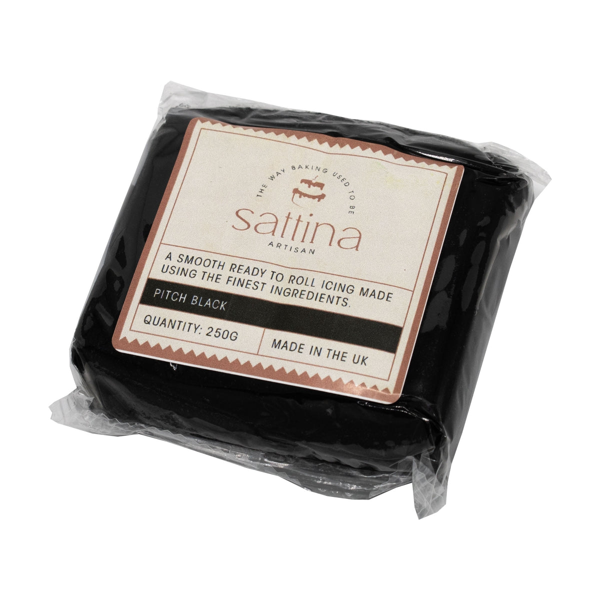 Sattina Pitch Black Sugarpaste 250g