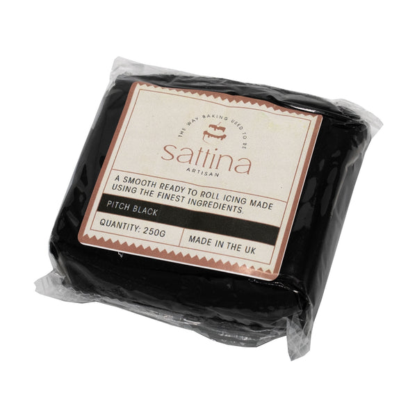 Sattina Pitch Black Sugarpaste 250g