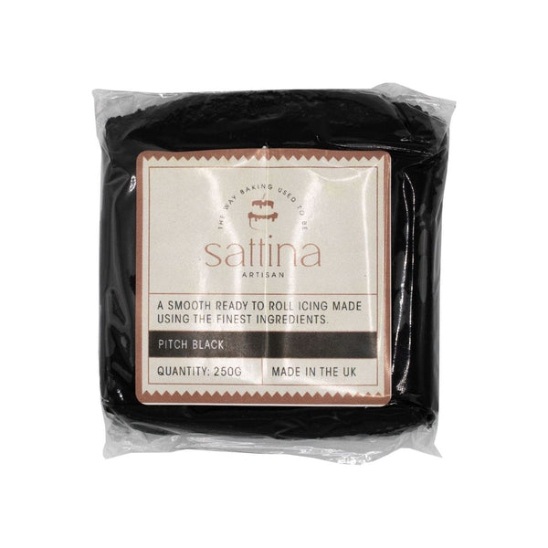 Sattina Pitch Black Sugarpaste 250g