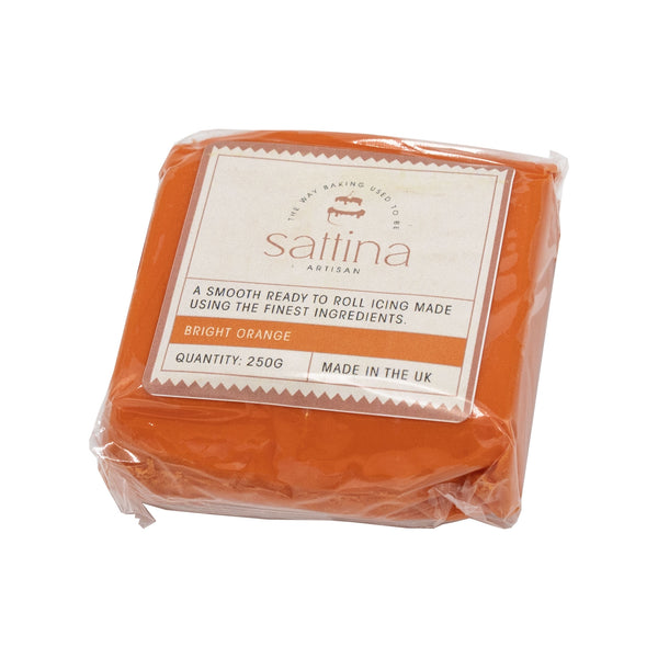 Sattina Bright Orange Sugarpaste Icing 250g