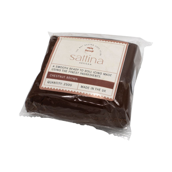 Sattina Chestnut Brown Sugarpaste 250g