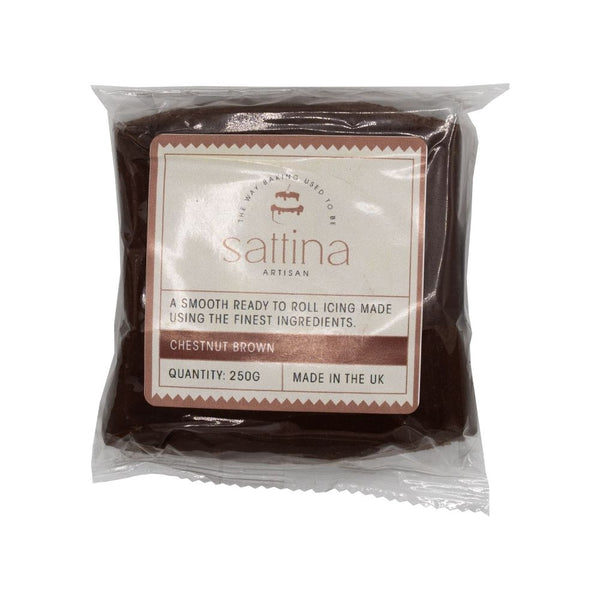 Sattina Chestnut Brown Sugarpaste 250g