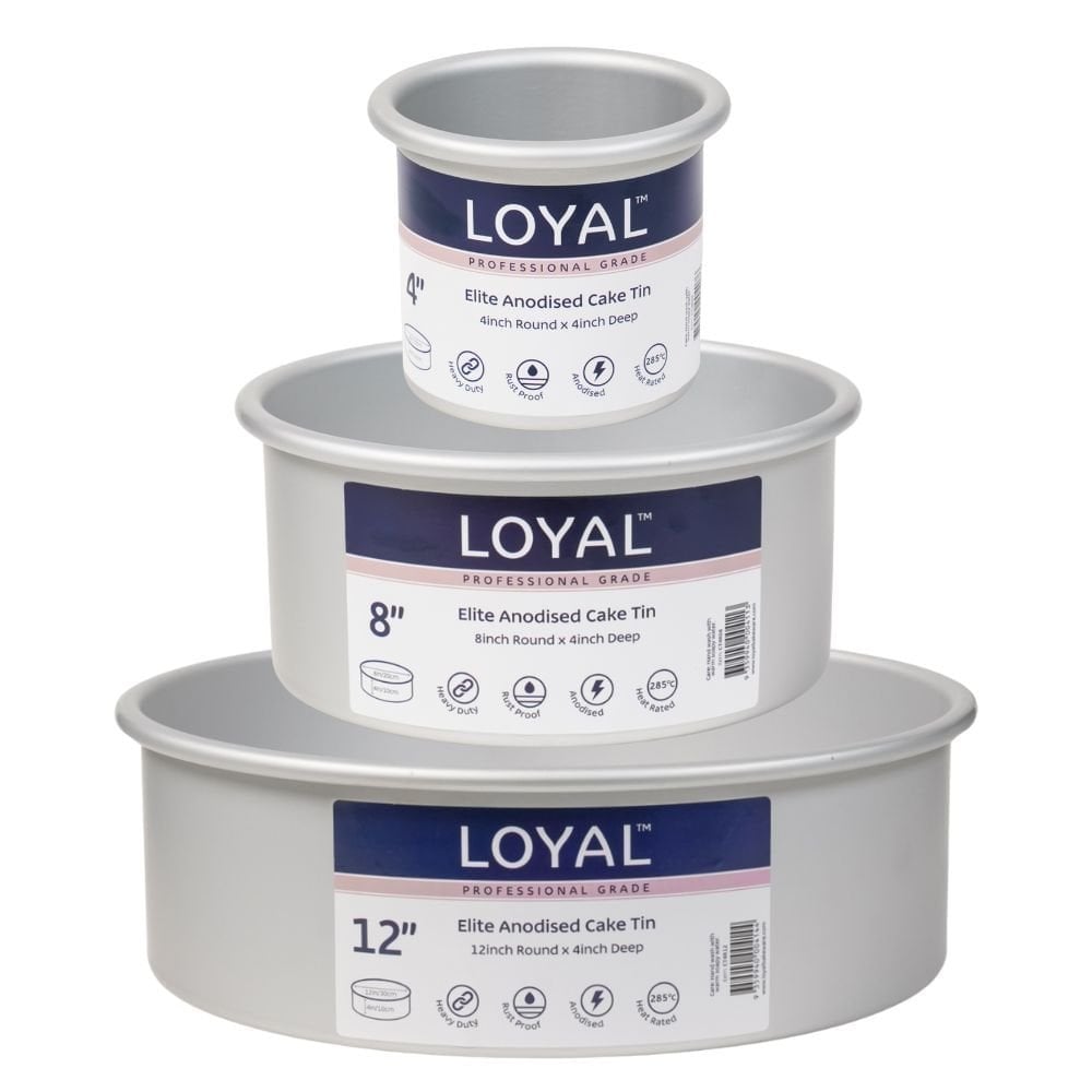 Loyal 4" Deep Round Elite Anodised Cake Tin
