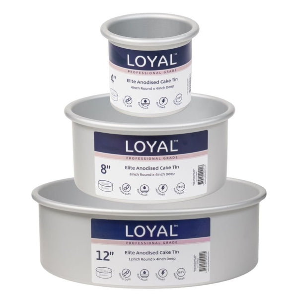 Loyal 4" Deep Round Elite Anodised Cake Tin