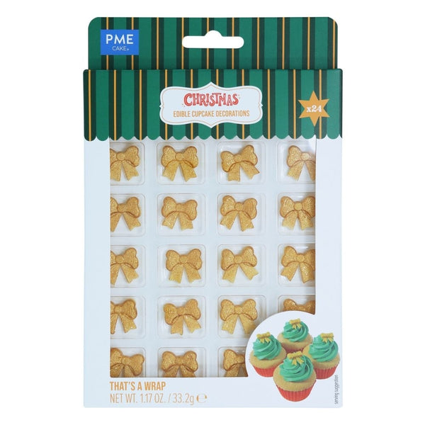 PME That's A Wrap! Christmas Bow Edible Sugar Toppers x 24