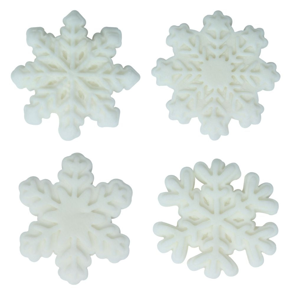 PME Let It Snow Christmas Snowflake Edible Sugar Toppers x 12