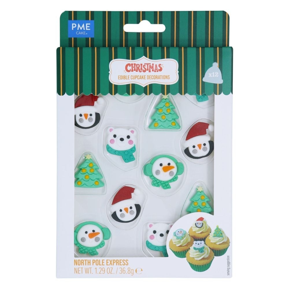 PME North Pole Express Christmas Edible Sugar Toppers x 12