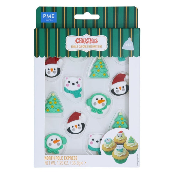 PME North Pole Express Christmas Edible Sugar Toppers x 12