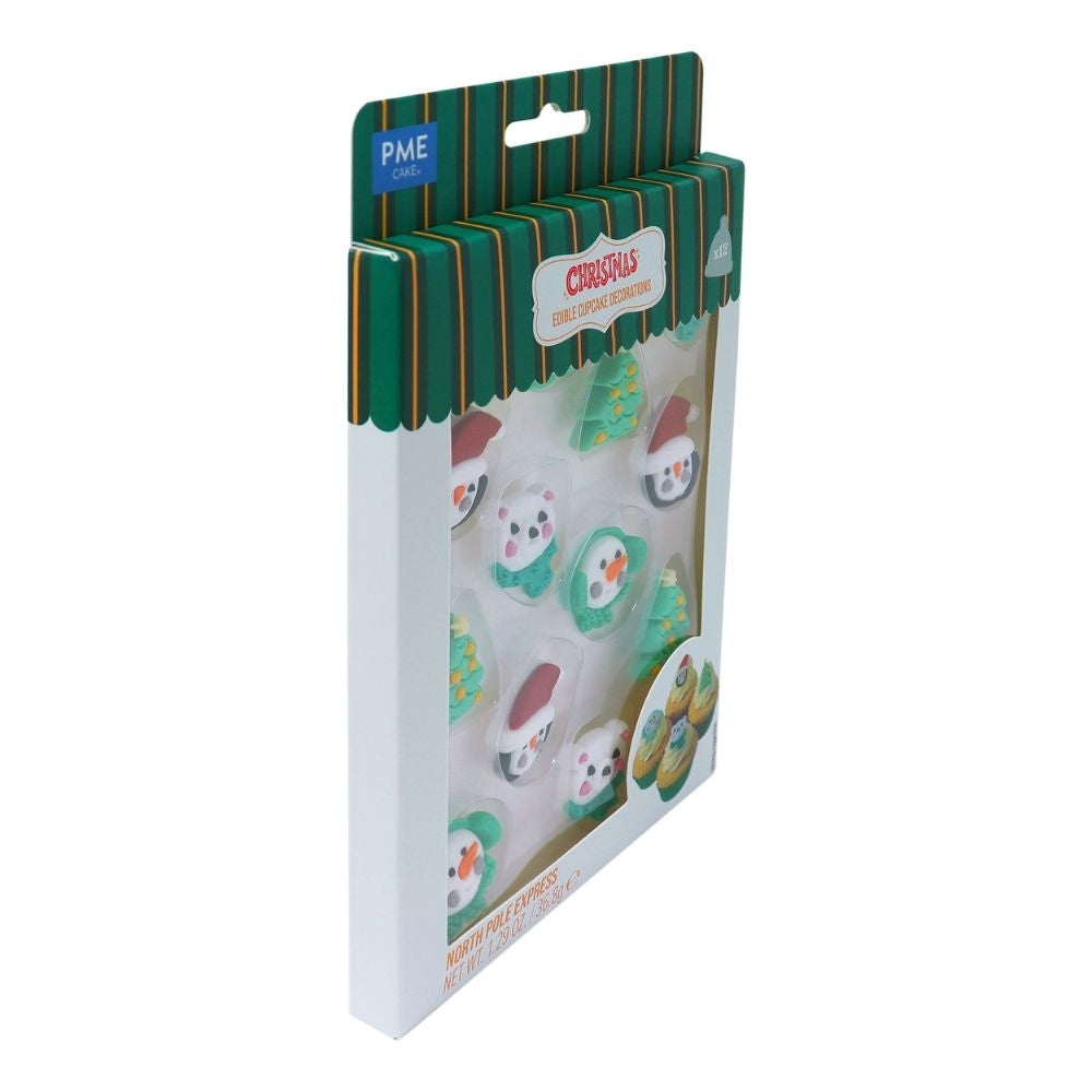 PME North Pole Express Christmas Edible Sugar Toppers x 12