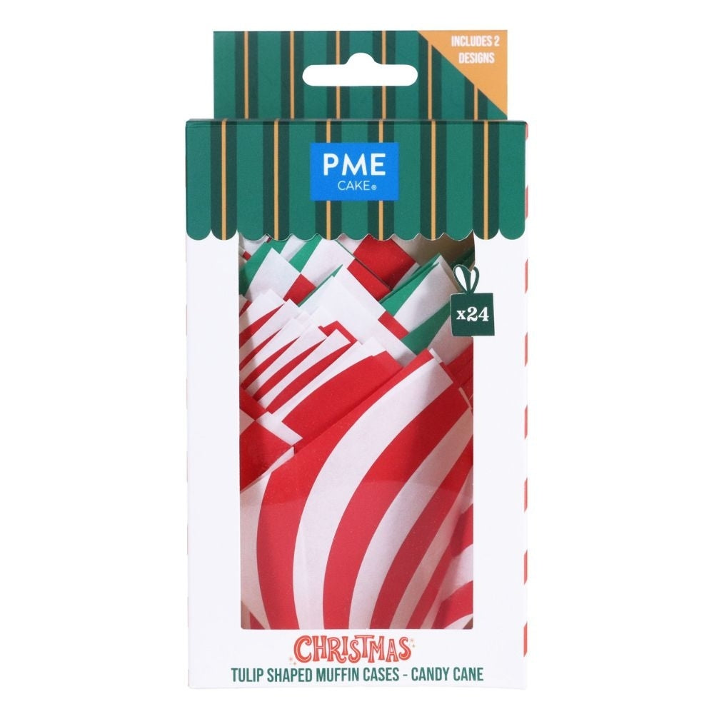 PME Candy Cane Christmas Muffin Cases x 24