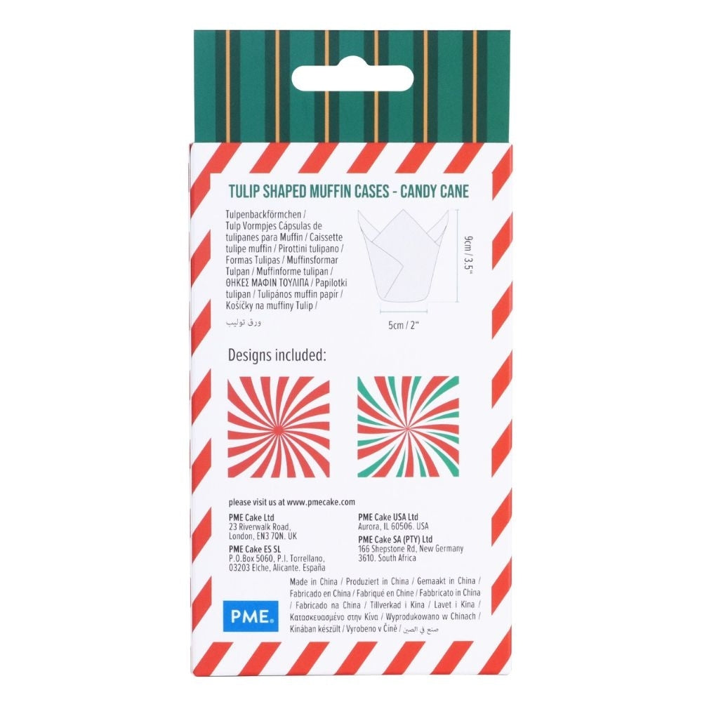 PME Candy Cane Christmas Muffin Cases x 24