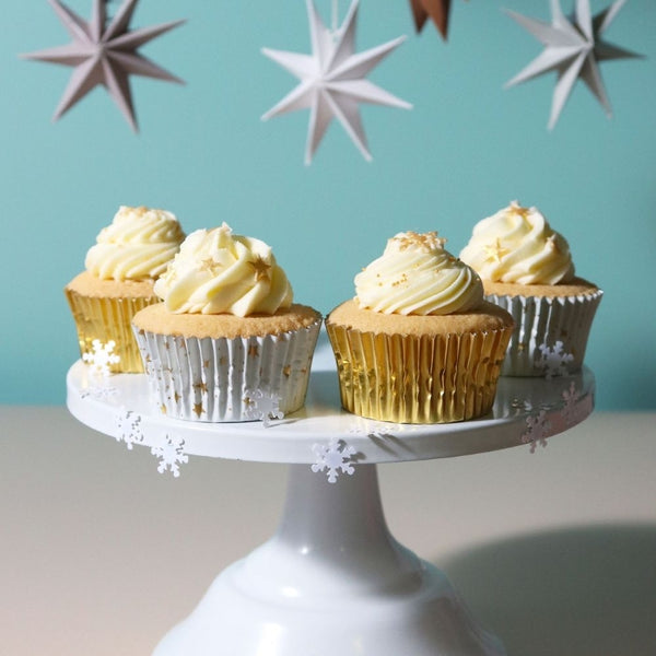 PME Golden Stars Christmas Foil-lined Cupcake Cases x 60