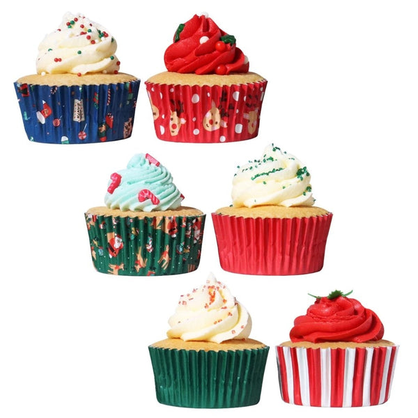 PME Santa Mix Christmas Foil-lined Cupcake Cases x 100