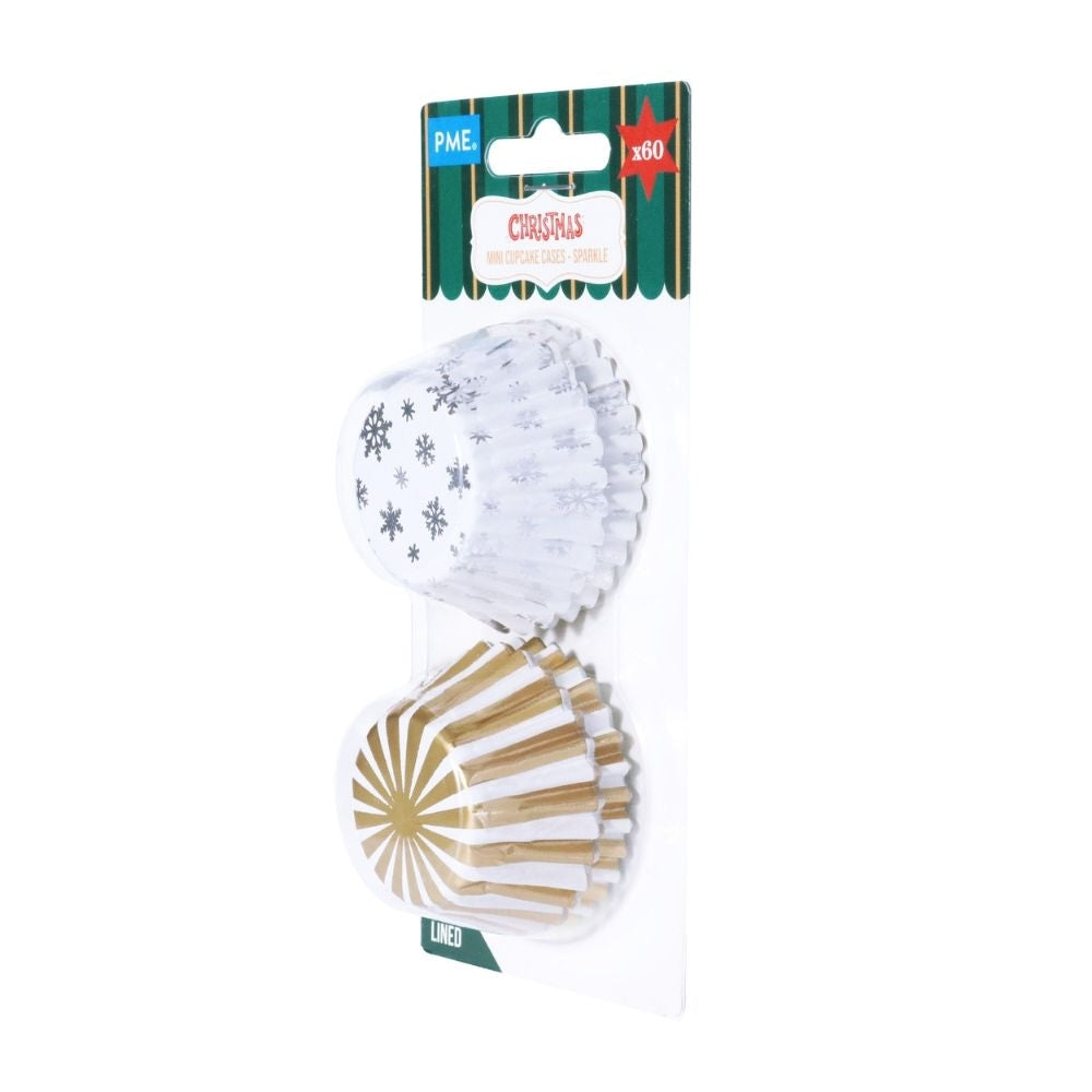 PME Sparkle Christmas Foil-lined Mini Cupcake Cases x 60