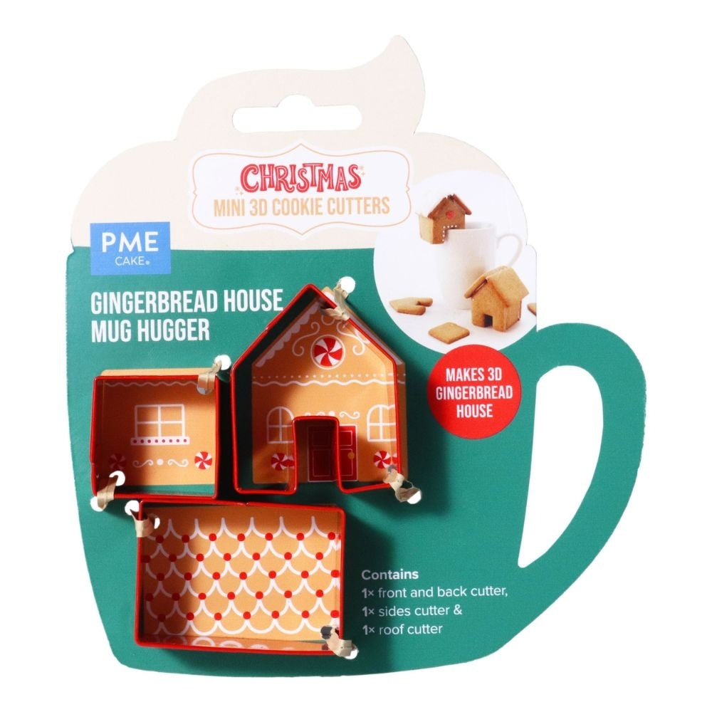 PME Mini Gingerbread House Mug Hugger Christmas Cookie Cutters - Set Of 3