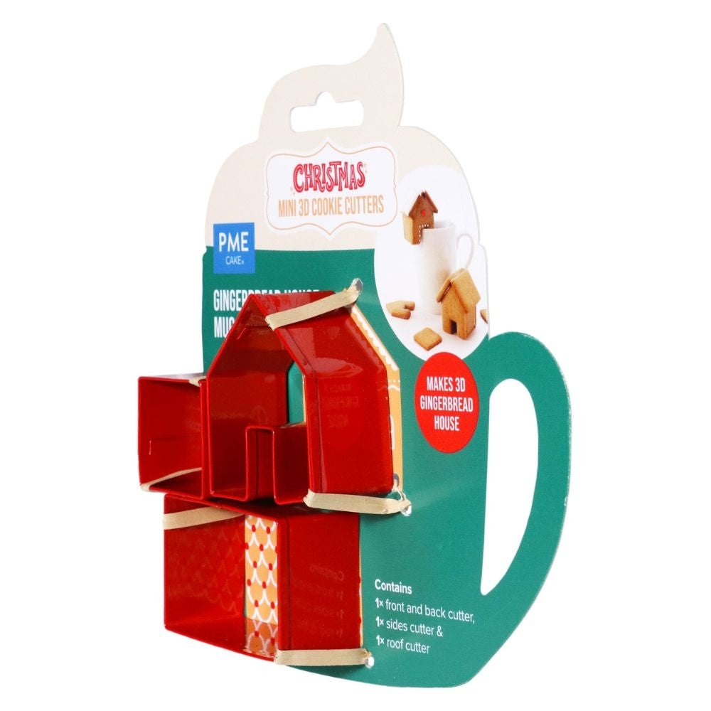 PME Mini Gingerbread House Mug Hugger Christmas Cookie Cutters - Set Of 3