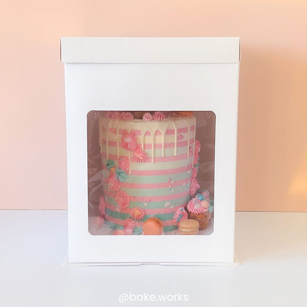 Simply Making Tall Extra Deep White Cake Box With Front Window