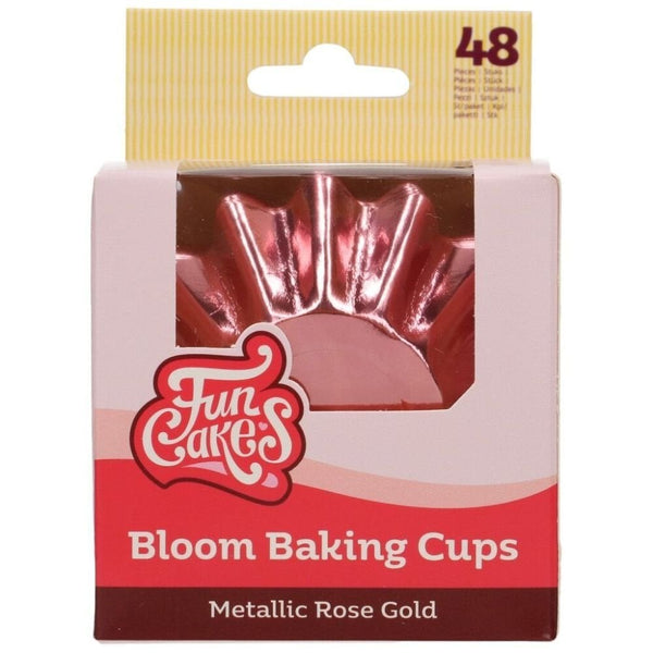 FunCakes Metallic Rose Gold Bloom Baking Cases x 48