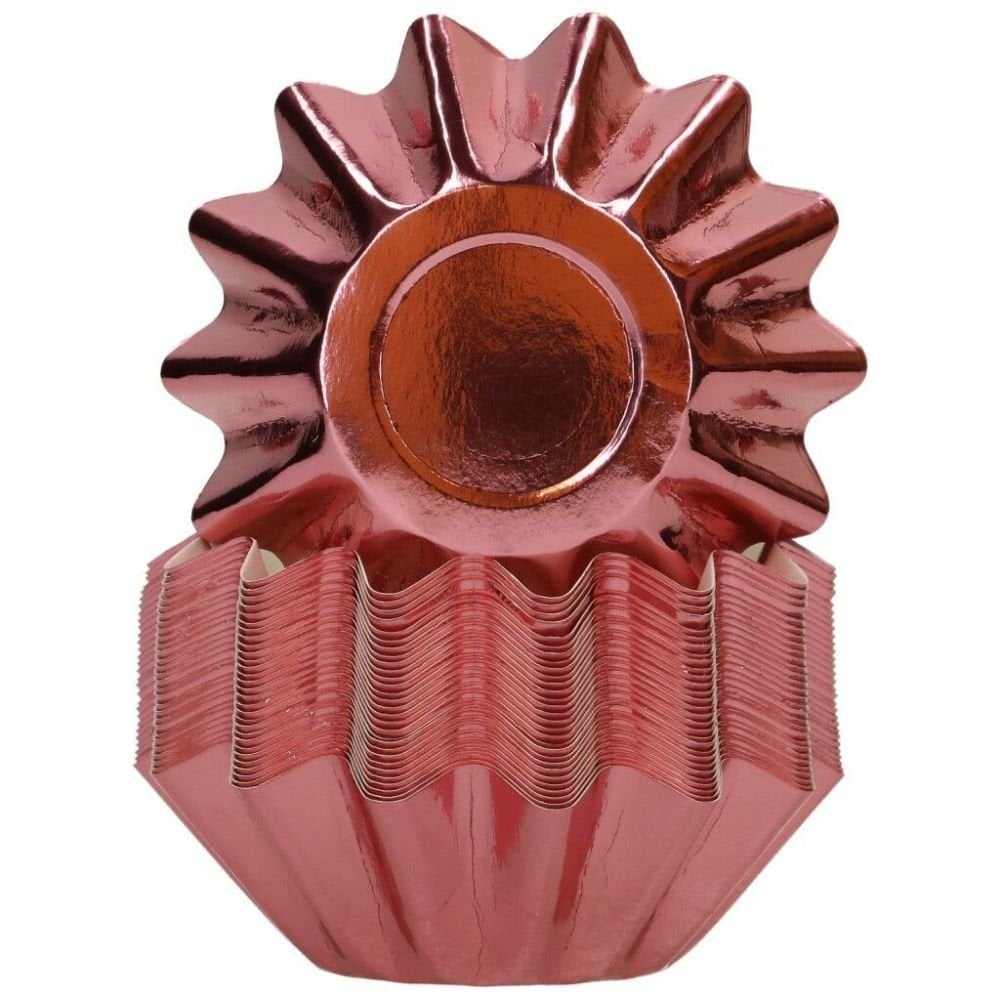 FunCakes Metallic Rose Gold Bloom Baking Cases x 48