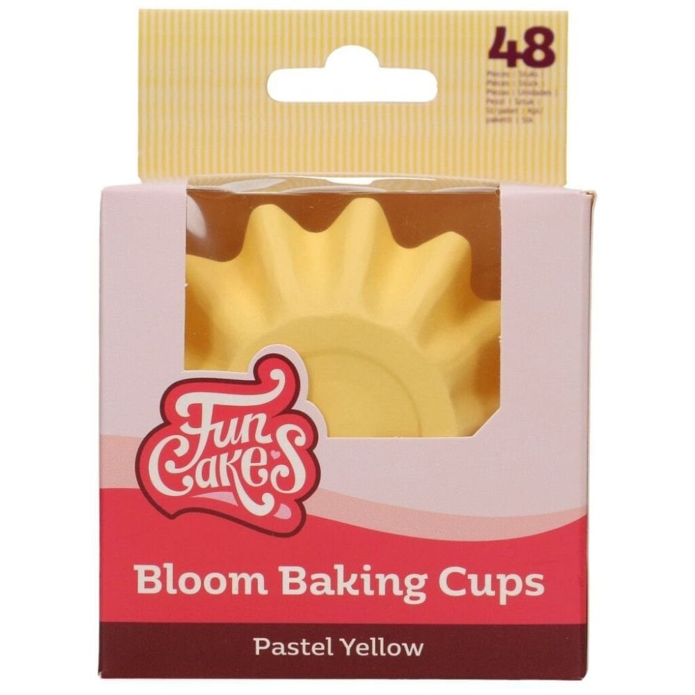 FunCakes Pastel Yellow Bloom Baking Cases x 48