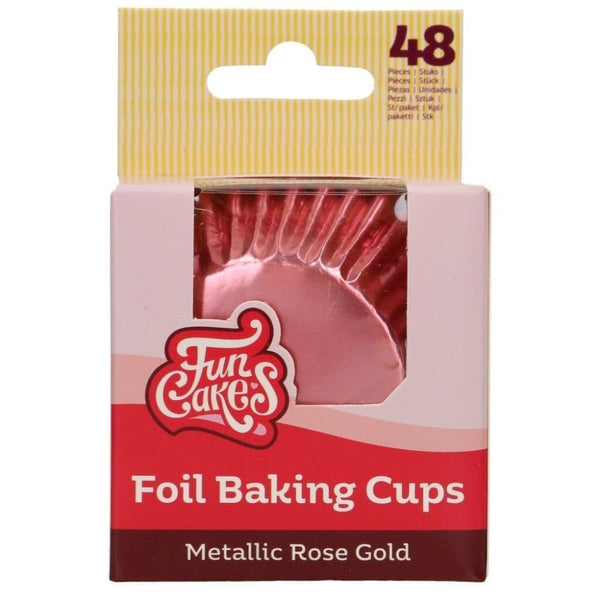 FunCakes Metallic Rose Gold Foil Baking Cases x 48