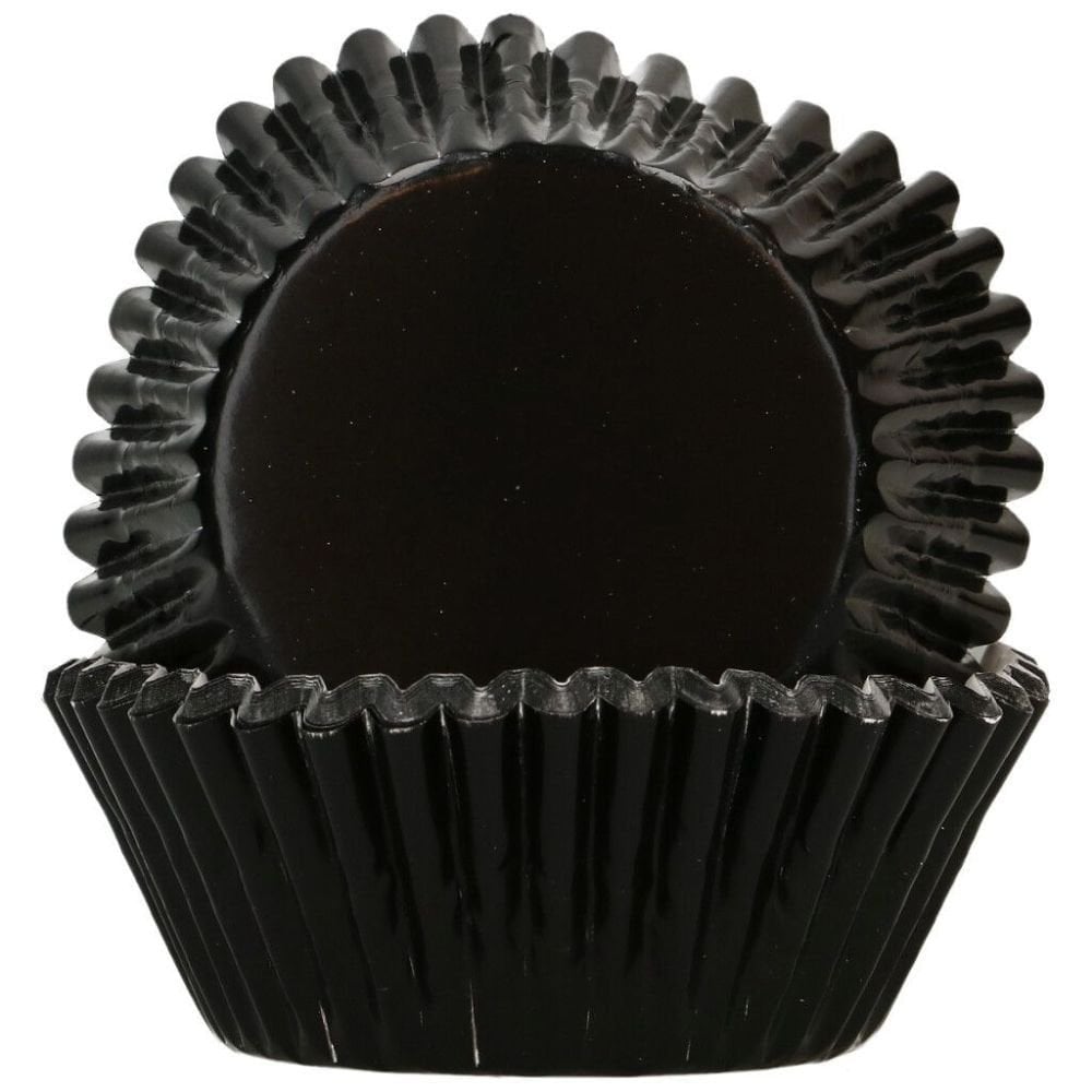 FunCakes Metallic Black Foil Baking Cases x 48