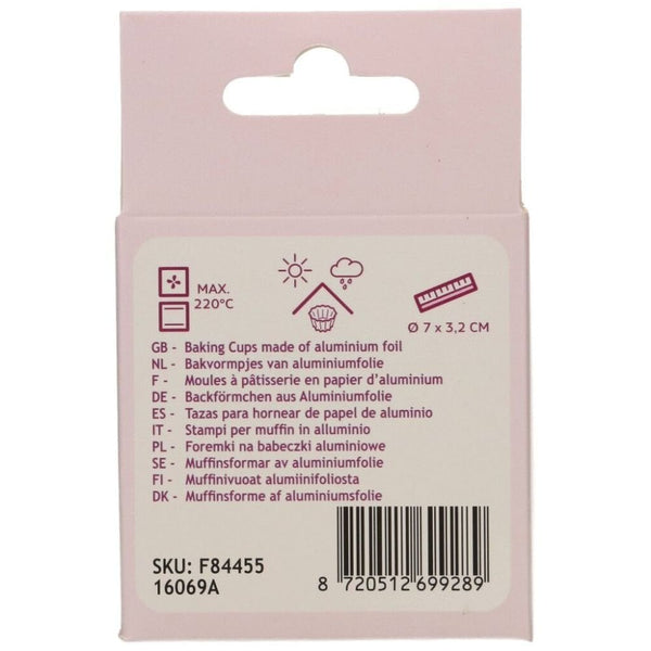 FunCakes Metallic Pink Foil Baking Cases x 48