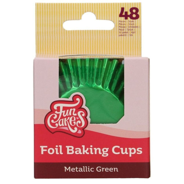 FunCakes Metallic Green Foil Baking Cases x 48