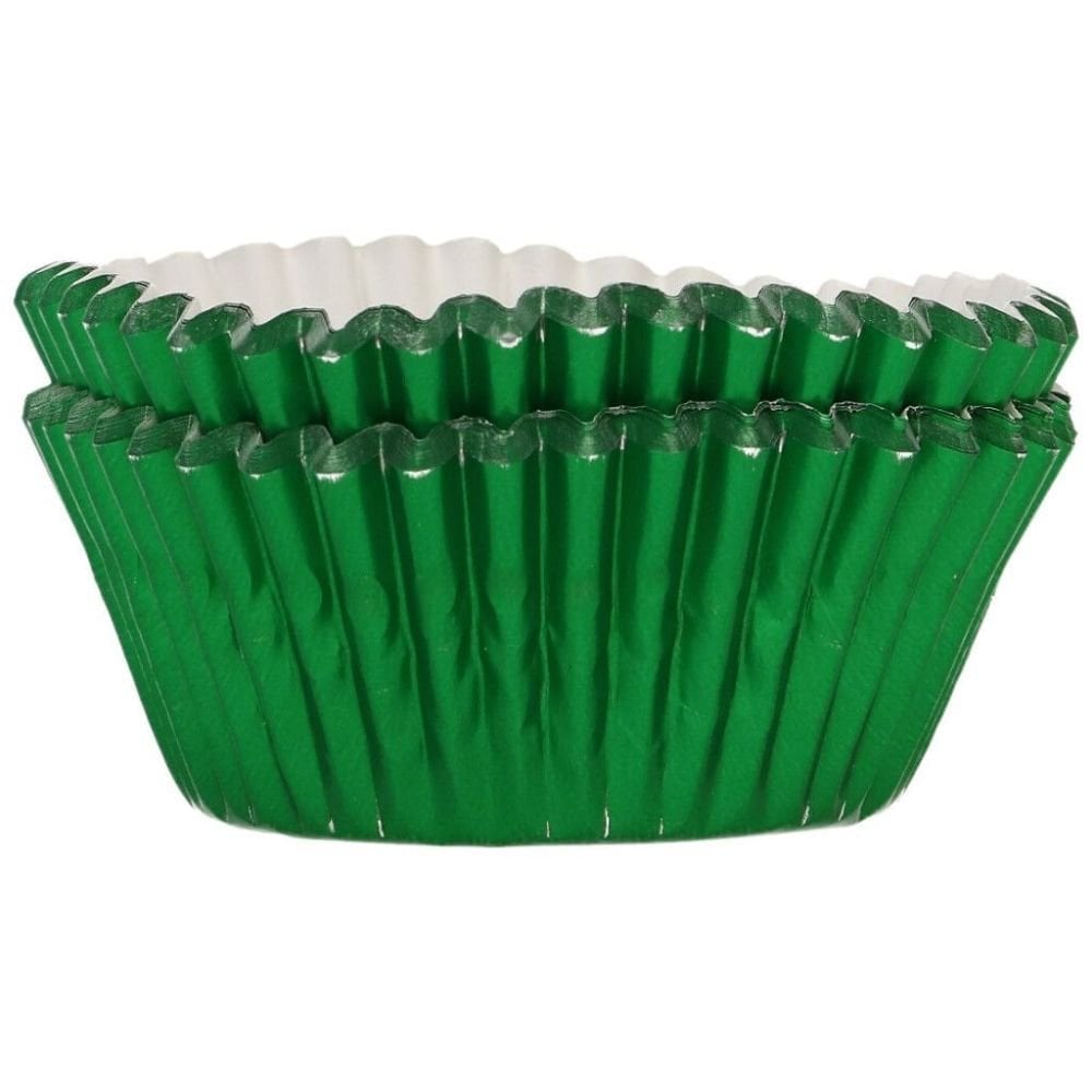 FunCakes Metallic Green Foil Baking Cases x 48