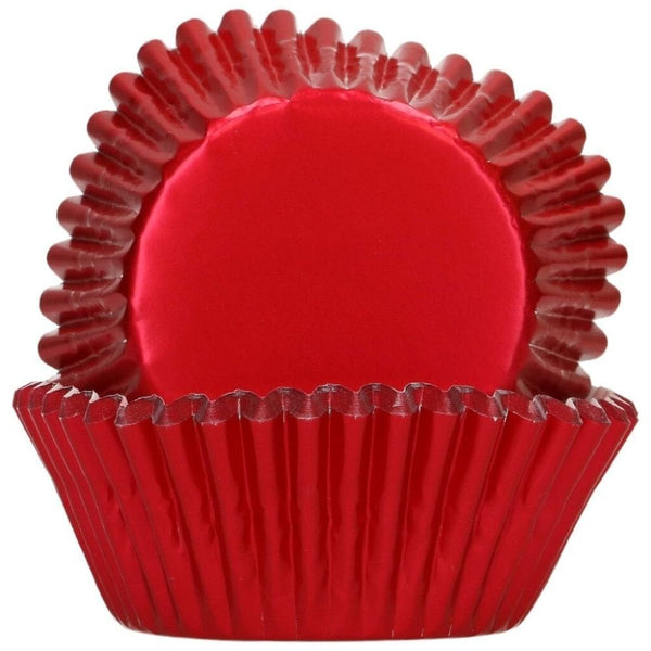 FunCakes Metallic Red Foil Baking Cases x 48