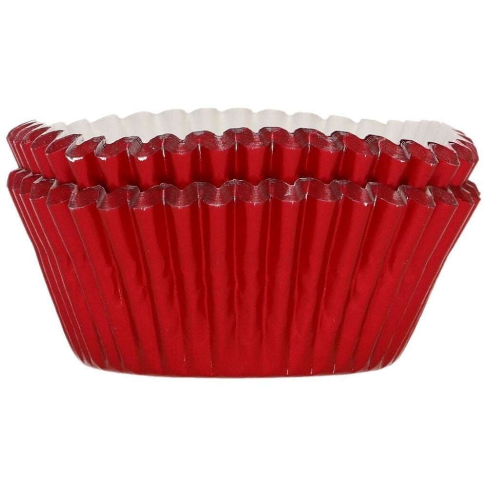 FunCakes Metallic Red Foil Baking Cases x 48