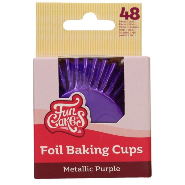 FunCakes Metallic Purple Foil Baking Cases x 48