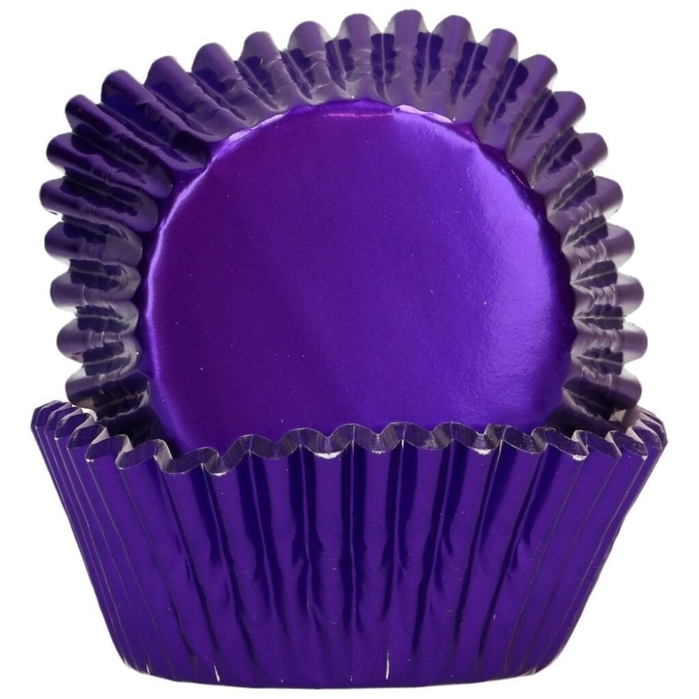 FunCakes Metallic Purple Foil Baking Cases x 48