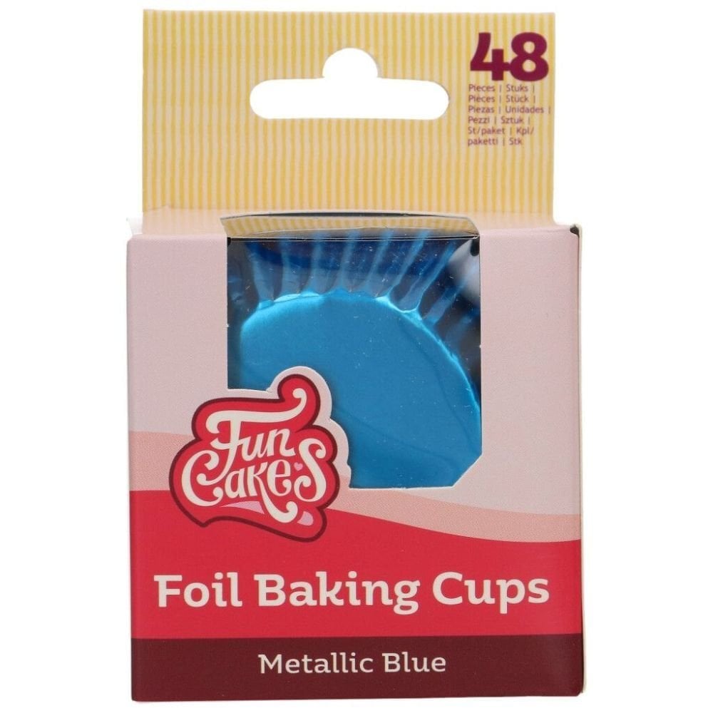 FunCakes Metallic Blue Foil Baking Cases x 48