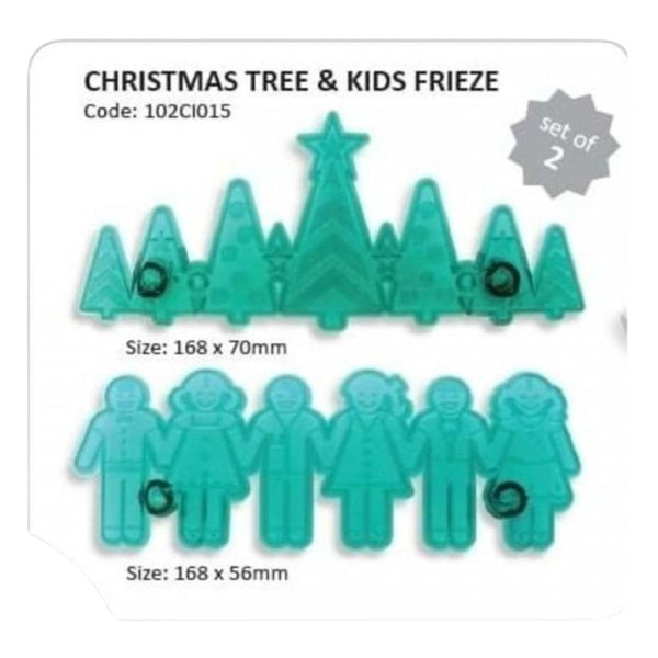 PME Christmas Tree & Children Border Frieze Icing Cutter Set