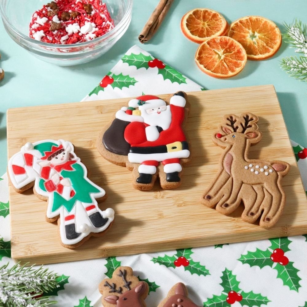 PME Santa's Workshop Christmas Cookie Cutters & Stamps Set Of 3