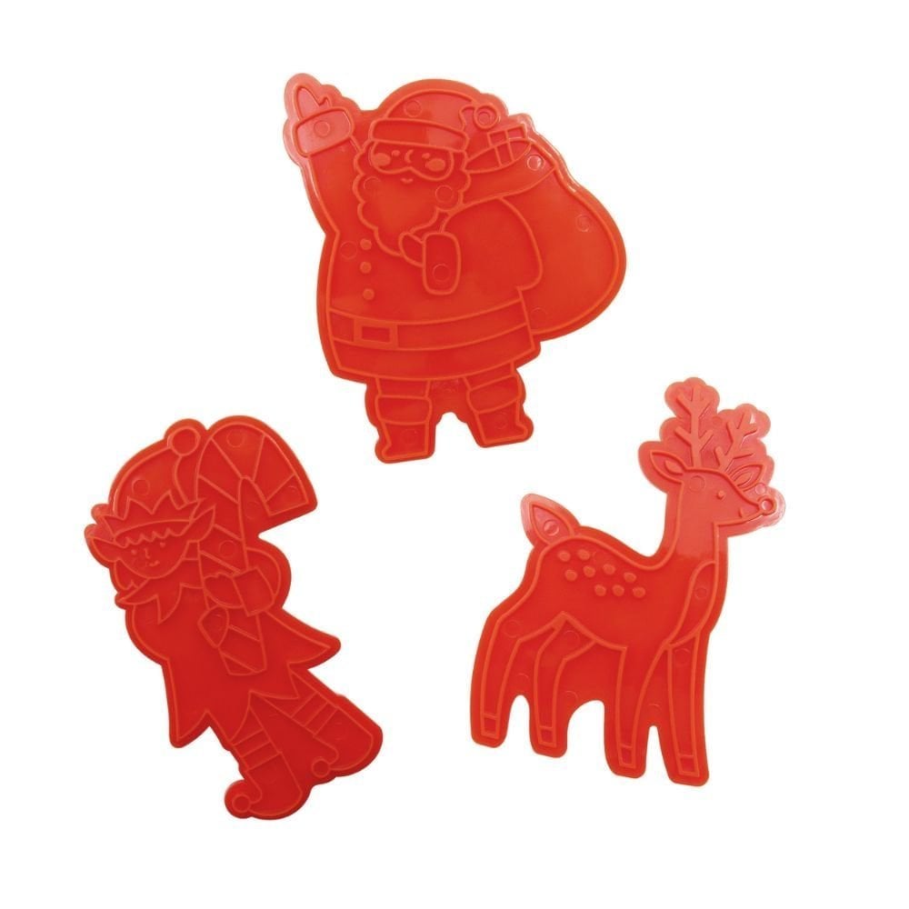PME Santa's Workshop Christmas Cookie Cutters & Stamps Set Of 3