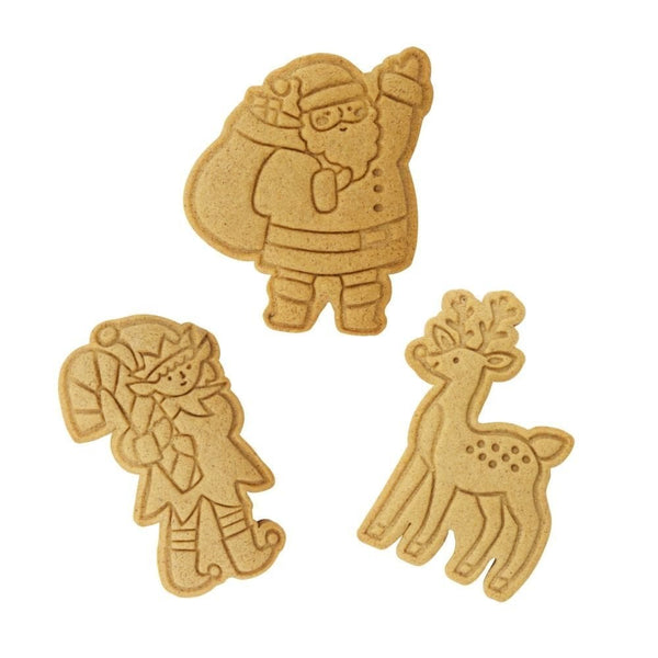 PME Santa's Workshop Christmas Cookie Cutters & Stamps Set Of 3