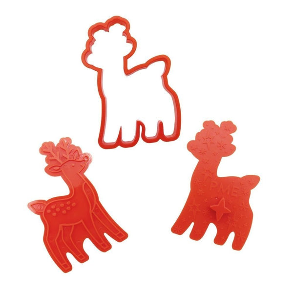 PME Santa's Workshop Christmas Cookie Cutters & Stamps Set Of 3