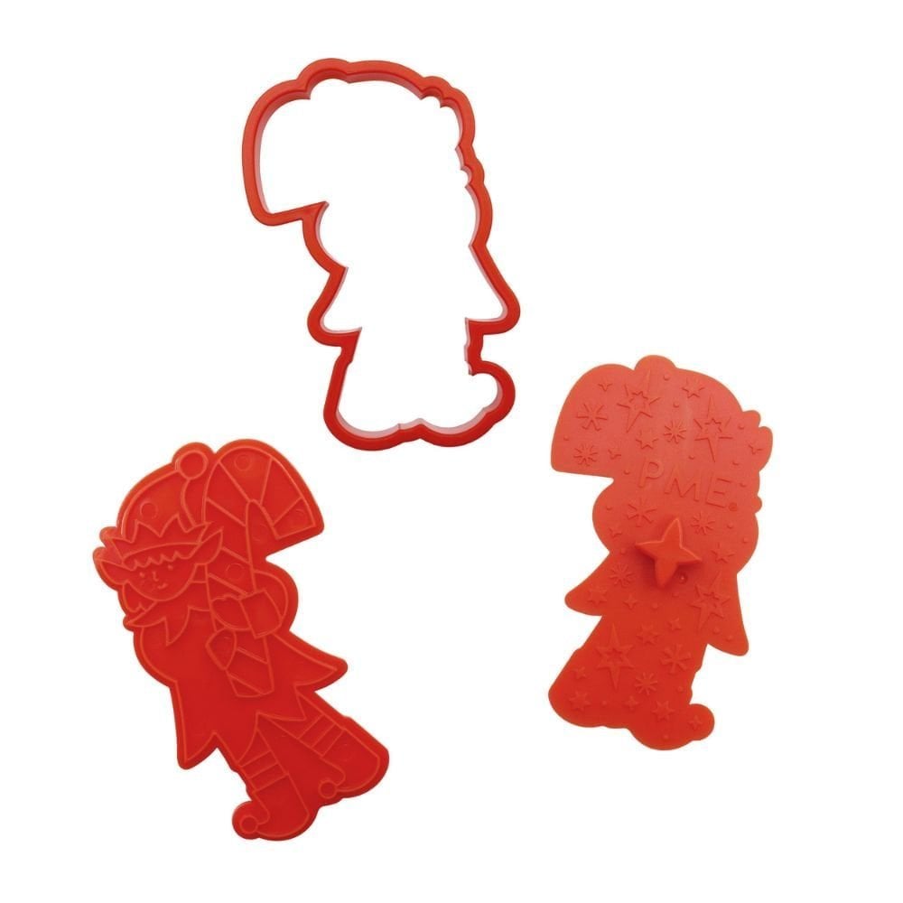 PME Santa's Workshop Christmas Cookie Cutters & Stamps Set Of 3