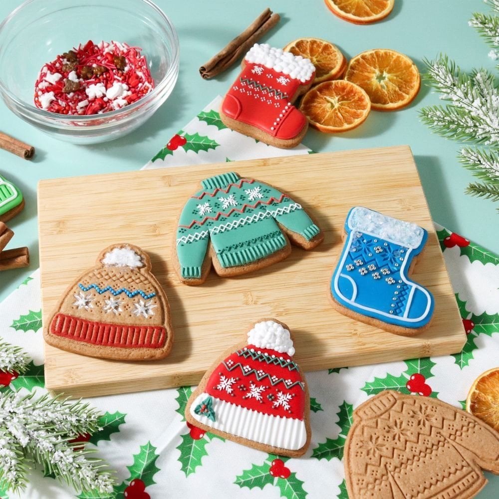 PME Cosy Christmas Christmas Cookie Cutters & Stamps Set Of 3