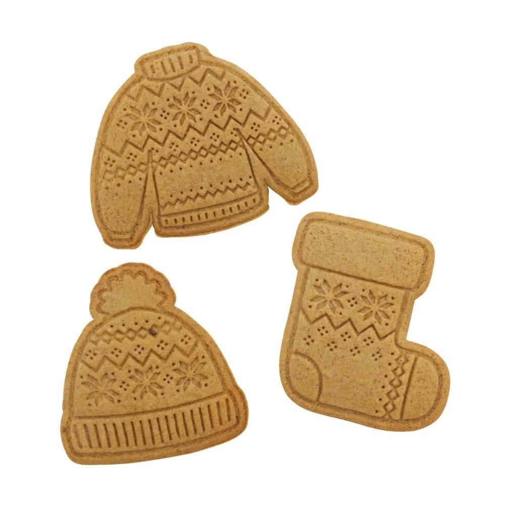 PME Cosy Christmas Christmas Cookie Cutters & Stamps Set Of 3