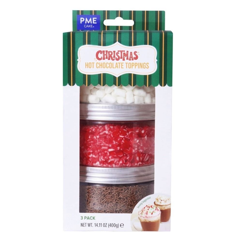 PME Christmas Set Of 3 Hot Chocolate Toppings 400g