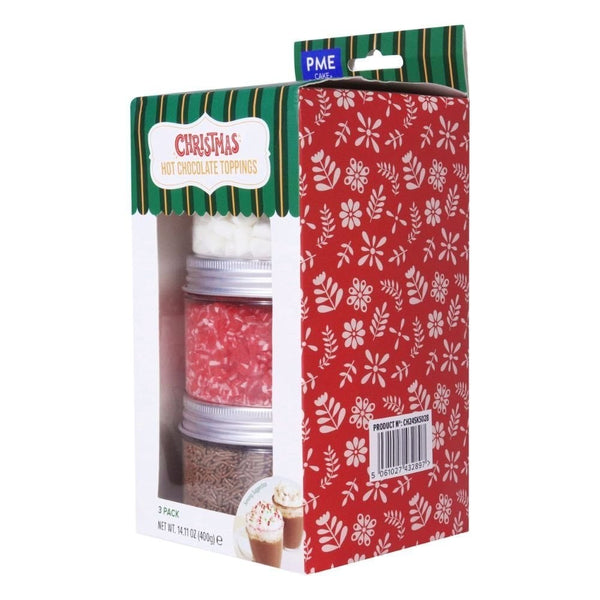 PME Christmas Set Of 3 Hot Chocolate Toppings 400g