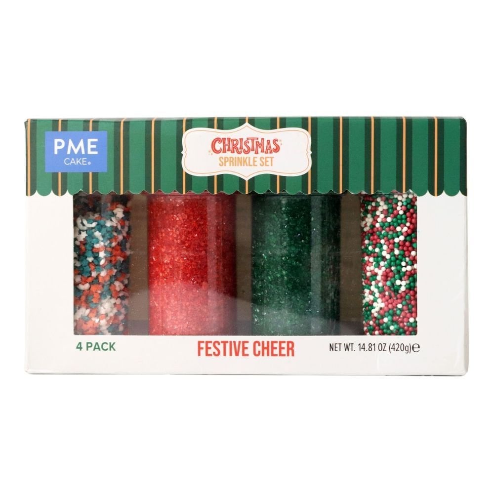 PME Festive Cheer Set Of 4 Christmas Sprinkles 420g