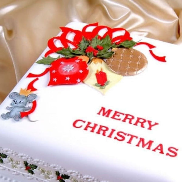 Patchwork Cutters Christmas Baubles, Bells & Bow Sugarcraft Icing Cutter Set Of 3