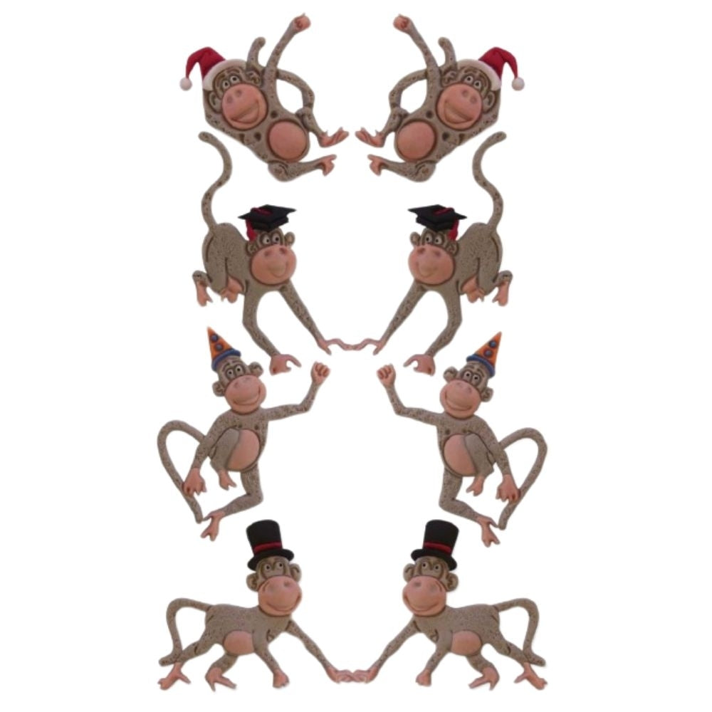 PME Marvellous Monkeys Icing Cutter Set Of 8