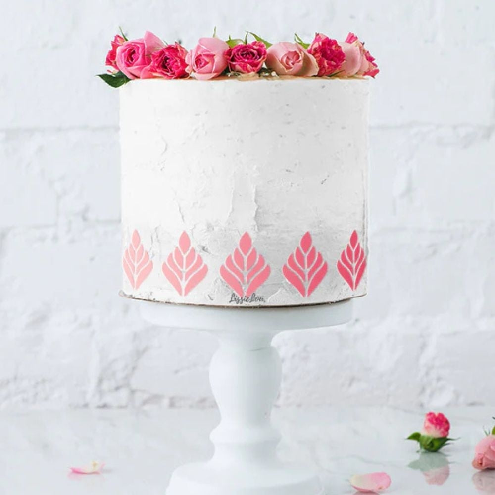 LissieLou Forever Leaves Border Cake Stencil