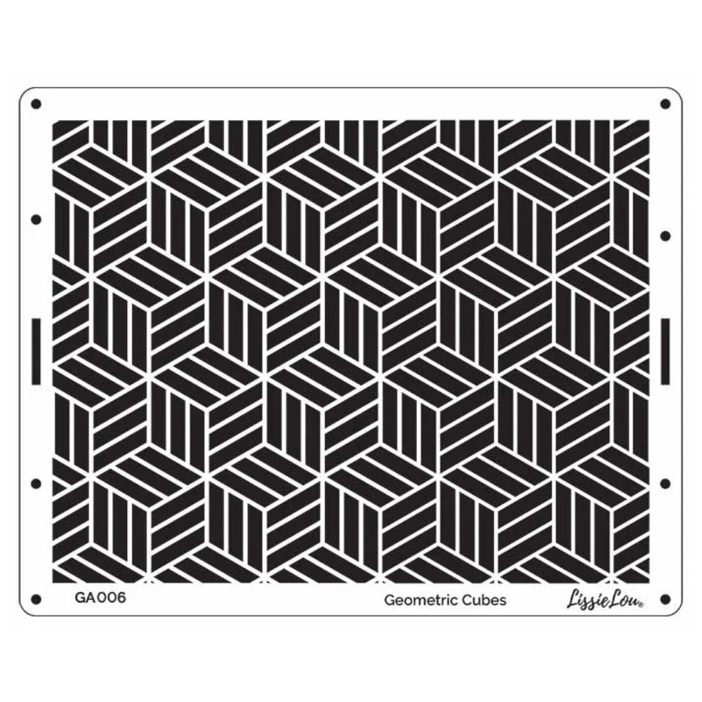 LissieLou Geometric Cubes Full Size Cake Stencil