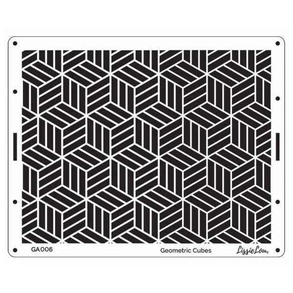 LissieLou Geometric Cubes Full Size Cake Stencil